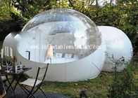 Tienda inflable semi transparente de la burbuja con el túnel blanco dos para el hotel