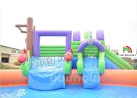 Juegos inflables del parque del agua de la lona al aire libre del PVC en tierra con 3 diapositivas