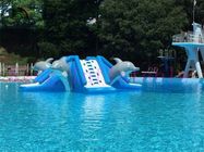Juguete grande inflable del delfín de la diapositiva del aire de la lona del PVC del anuncio publicitario 0.9m m para el parque del agua