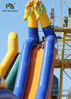 Tobogán acuático inflable del PVC de Platón del Seahorse/tobogán acuático gigante azul del amarillo para los alquileres