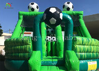 Diapositiva combinada de salto de la casa del castillo animoso inflable de los niños verdes del fútbol para el partido