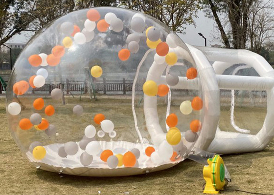 Tienda de burbujas inflable con soplador de aire 220V 110V Blanco de color transparente para acampar al aire libre